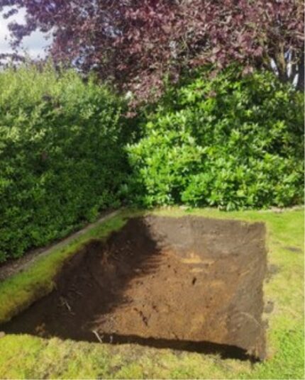 Udgravning til trampolin